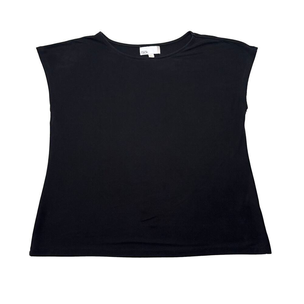 Nordstrom Rack Black Modal Blend Boxy Tee Short Sleeve Top NWT Size L